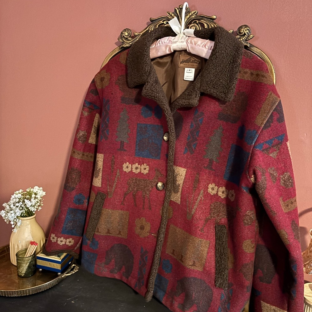 Pendleton Red And Brown Wool Jacket - image 1